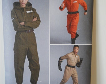 Unisex Jumpsuit Uniform Cosplay Simplicity 8722 R11597 A Sewing Pattern Zip Front, Hood, Soldier, Astronaut, NASA, Mechanic, Mechanic