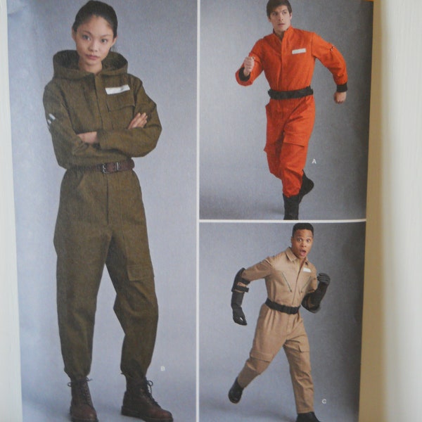 Unisex Jumpsuit Uniform Cosplay Simplicity 8722 R11597 A Sewing Pattern Zip Front, Hood, Soldier, Astronaut, NASA, Mechanic, Mechanic