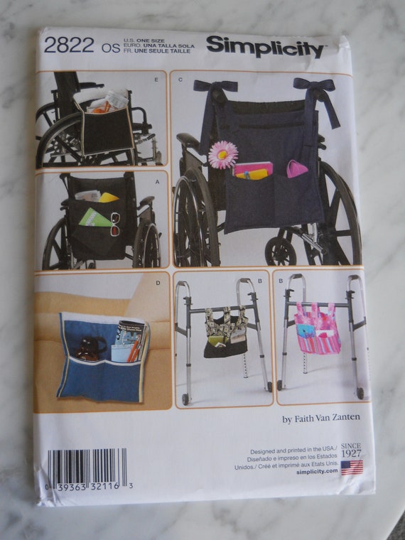 Wheelchair Walker Recliner Accessories Simplicity 2822 Sewing