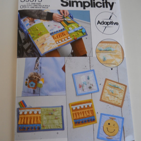 2022 Adaptive Busy Blanket Simplicity S9575 Sewing Pattern for Squares to Make Fidget Blanket, Keychain for Dementia, Anxiety, Senior, Child