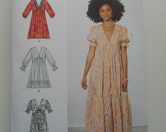 M8506 Pattern Loose Fitting Empire Waist Dress Simplicity S9702 K5 (8-16) or Y5 (18 ...
