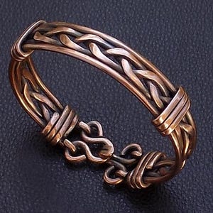 Geflochtenes Kupfer Armreif Männer, Robustes schweres Draht gewickeltes Armband