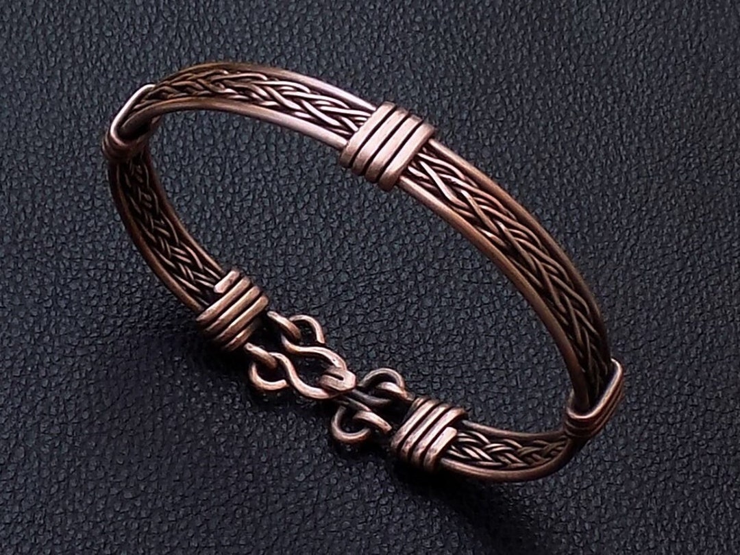 Greek Key Symbol Therapeutic Copper Magnetic Cuff Bracelet - Unisex –  Magnetic Therapy Australia