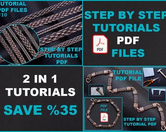 PDF files instant download , 5 braiding techniques and braided wire wrapped chain links bracelet tutorial
