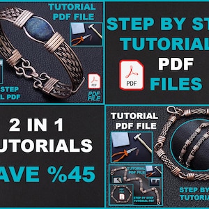 PDF-Dateien, 2 geflochtene Armbänder und 2 Flechttechniken-Tutorials