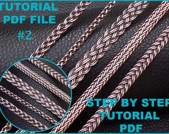 Descarga instantánea de archivos PDF, tutorial de trenzado con patrón de alambre, libro en pdf, tutoriales de técnicas de trenzado de alambre, cómo hacer una lección / No: 6-10