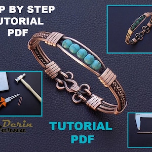 PDF file Instant Download wire braiding bracelet tutorial PDF lesson , wire wrapping tutorial , jewelry how to make DIY pattern