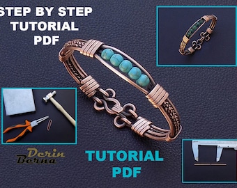 PDF file Instant Download wire braiding bracelet tutorial PDF lesson , wire wrapping tutorial , jewelry how to make DIY pattern