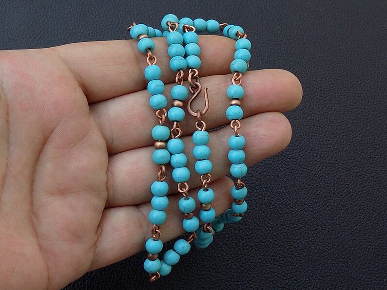 Men turquoise bronze bead copper chain necklace,Men chain necklace,men necklace,turquoise copper bronze men necklace,turquoise men necklace