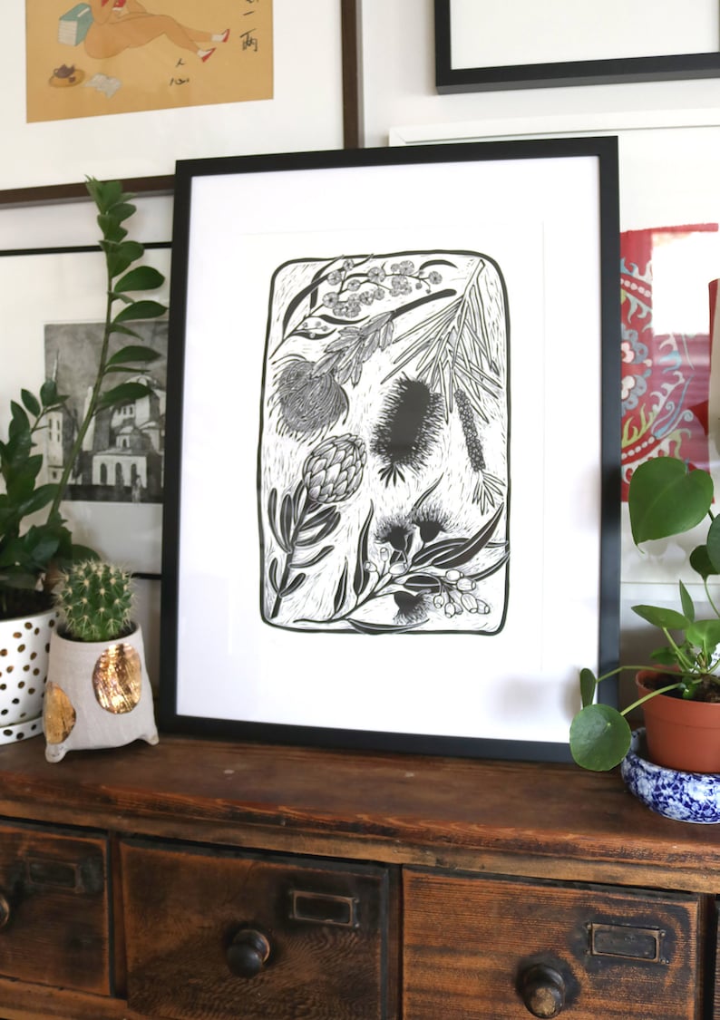 sale wholesaler Native Study Lino Print Original Artwork Limited 