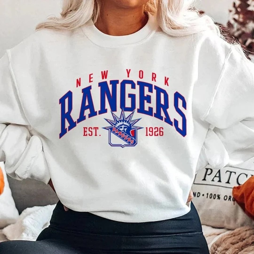 Vintage New York Rangers Sweatshirt, Rangers Tee, Hockey Hoodie, College Sweater, Hockey Fan 