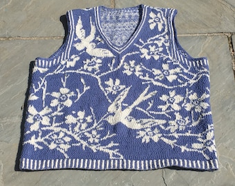 SWALLOWS VEST Limited Edition Signed A2 FOLDED poster print Knitting Chart graph wall art fairisle knitting pattern stranded knit last one