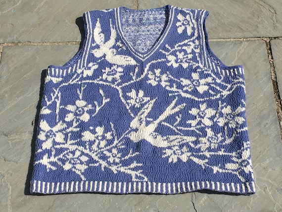 SWALLOWS VEST Limited Edition Signed A2 FOLDED poster print Knitting Chart graph wall art fairisle knitting pattern stranded knit last one