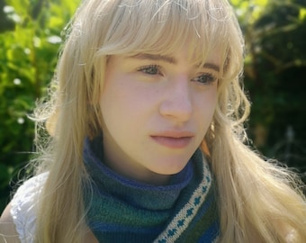 St Ives Scarf PATTERN ONLY - a simple handknit pattern - printed as an A2 Poster Chart - with instructions - bandana head scarf -
