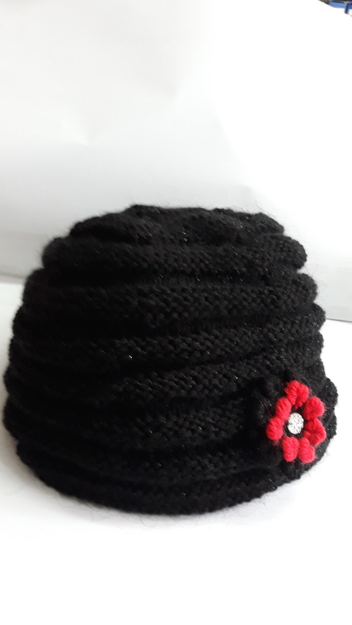 Women s Hats Black Hat Winter Knit Hats Knitted Winter Etsy