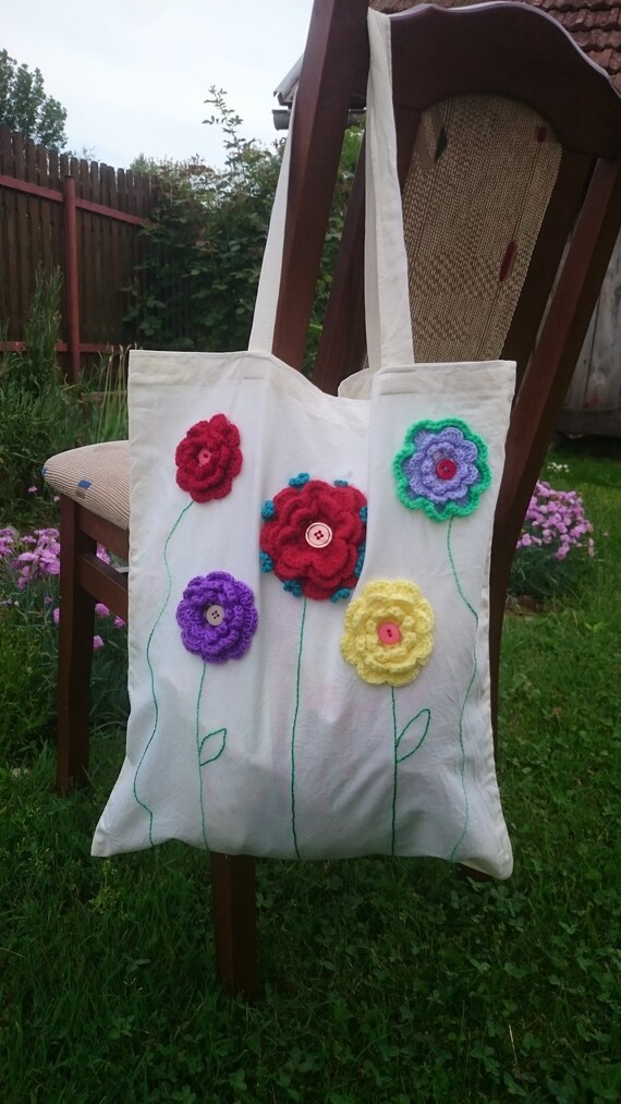 crochet sunflower tote bolsa