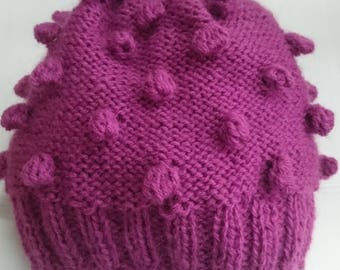 Knit Hat, Wool knit beanie, Cable Knit Hat, Wool hat, Knittig hats, Womens purple hat, Womens Winter Hats, Womens knitted hat, Slouchy Hat