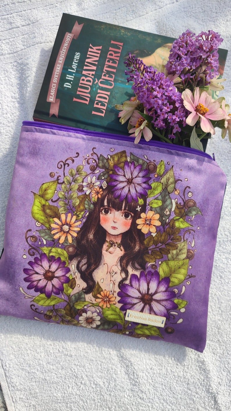 Book or iPad Sleeve Book, Purple Book Sleeve, Book Sleeve, Tablet