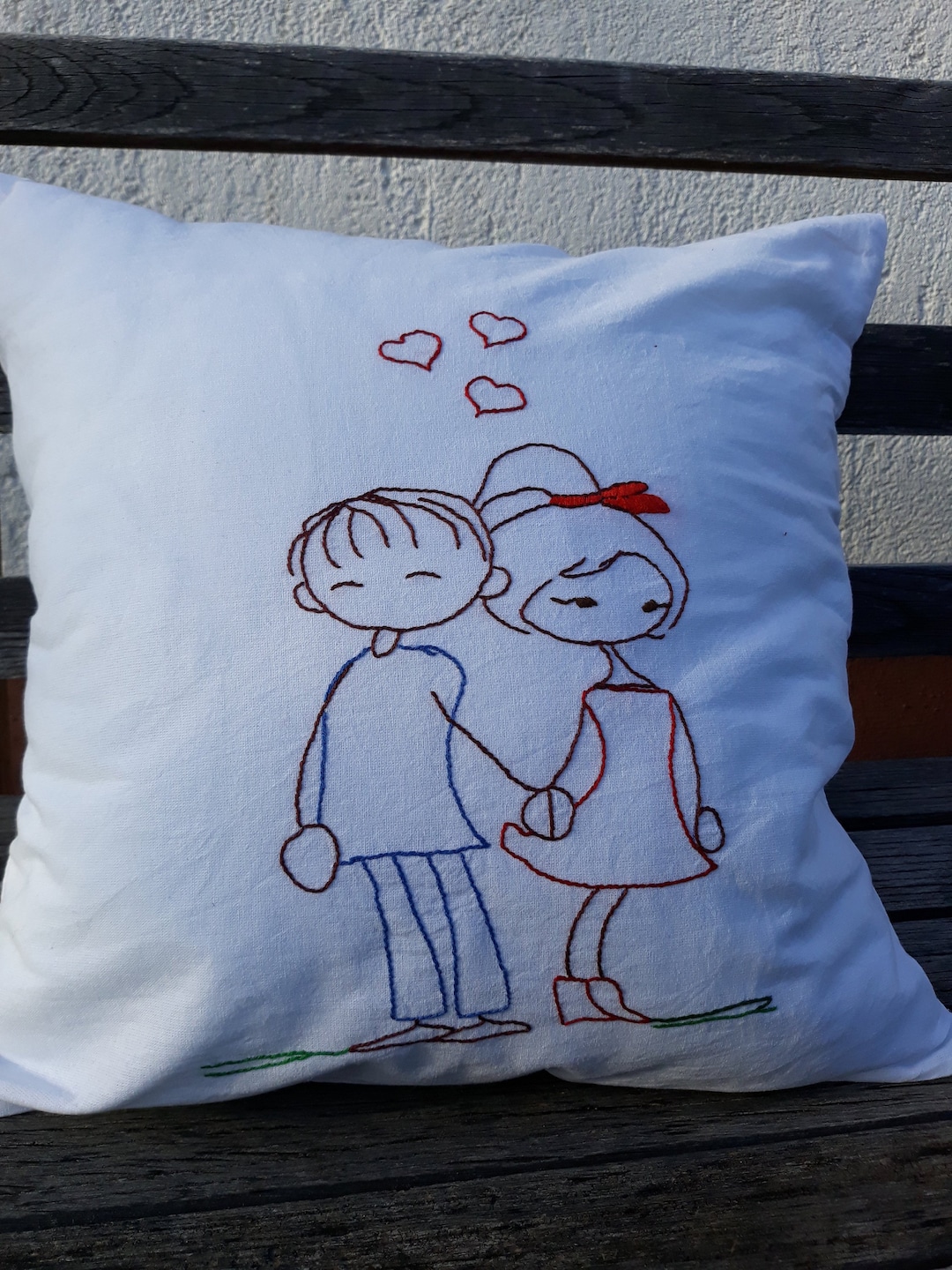 Hand Embroidery, Pillow Case, Embroidered Pillow, Cover Embroidered