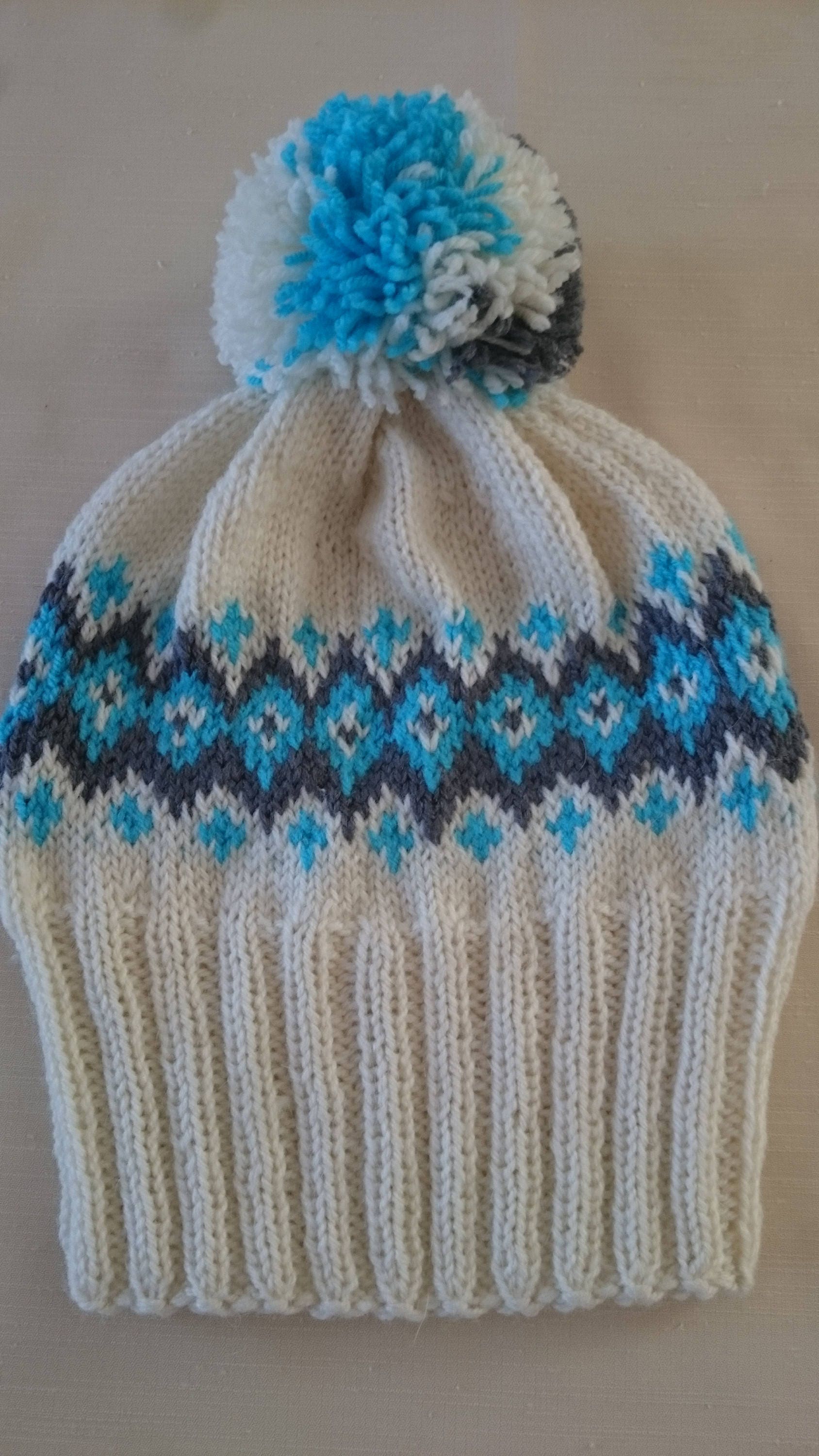 Fair Isle Knit Hat Soft Wool Fair Isle Slouchy Beanie Unisex Etsy