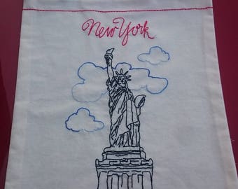 New York, New York Tote, New York Bag, New York Tote bag, Embroidered tote bag, Tote bag New York, Hand Design Tote Bag, Hand embroidered