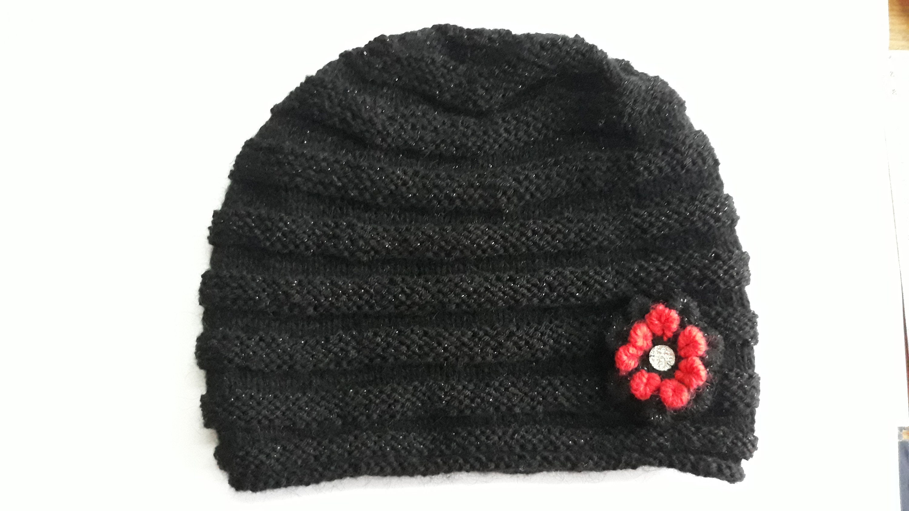 Women s Hats Black Hat Winter Knit Hats Knitted Winter Etsy