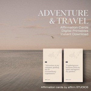 Tarjetas de afirmación de aventuras: 30 mensajes inspirados en viajes para la pasión por los viajes, la exploración y las vibraciones positivas del viaje, ideales para nómadas y exploradores