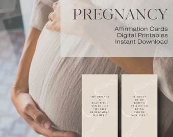 Pregnancy Affirmation Cards: 30 Printable Cards for Expecting Moms (Digital Download)
