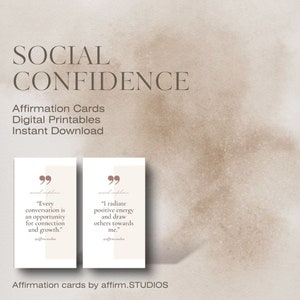 Tarjetas de Afirmación Confianza Social - 30 Mensajes Empoderadores para la Seguridad en Uno Mismo, Interacciones Positivas, Comunicación Asertiva -Autoestima