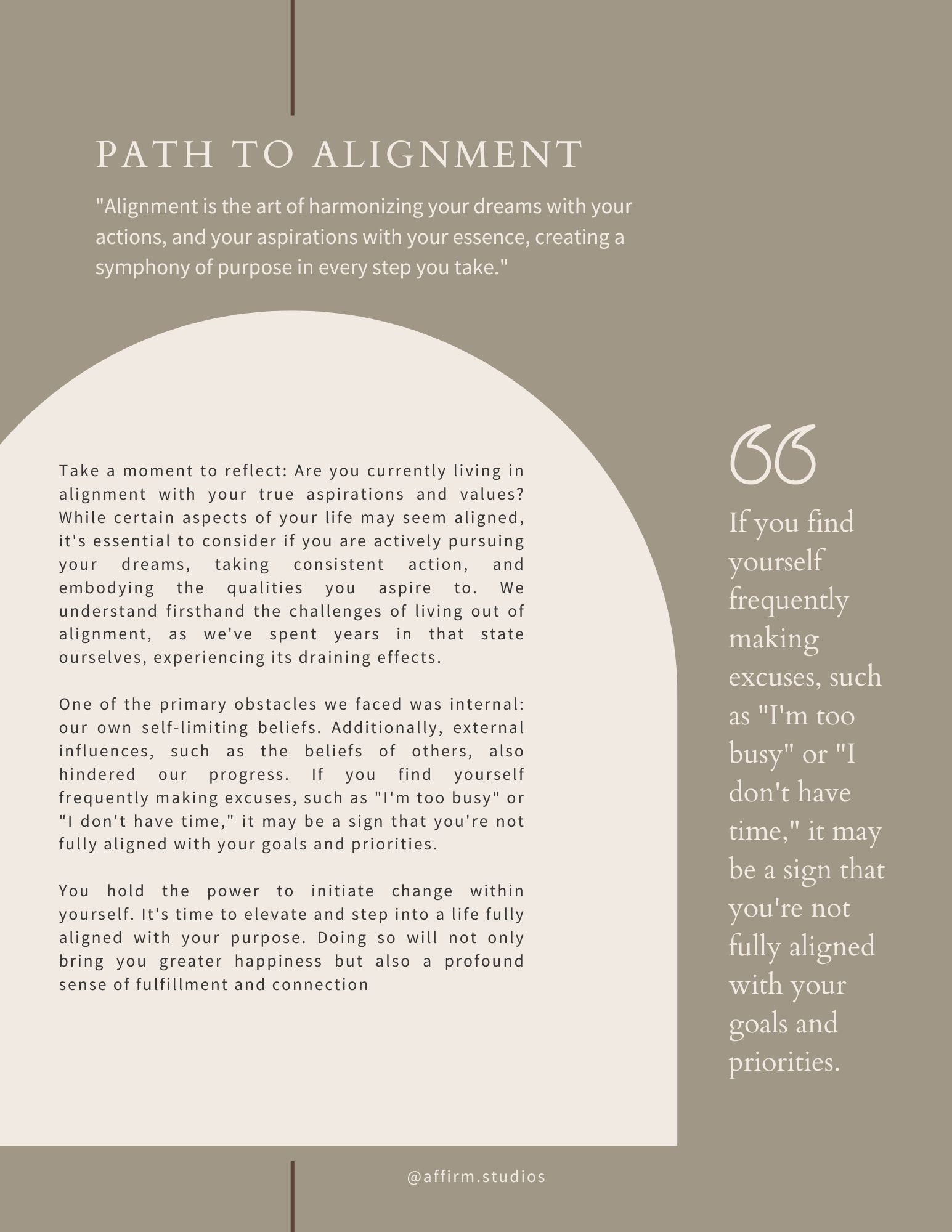 Alignment Workbook: Self-discovery & Dream Achievement (digital ...