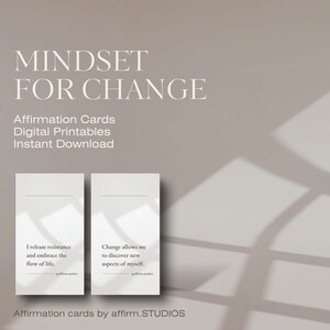 Tarjetas de afirmación Cambio de mentalidad: 30 mensajes transformadores para el crecimiento positivo, el desarrollo personal, la motivación y la superación personal
