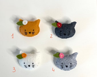 Broche chat en feutrine