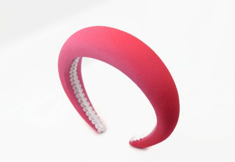 Fluorescent Pink 4cm Plain Headband Extra Thick Padded Velvet Hairband Bright Everyday/Wedding Hair Accessory Classic Style Hairpiece image 1