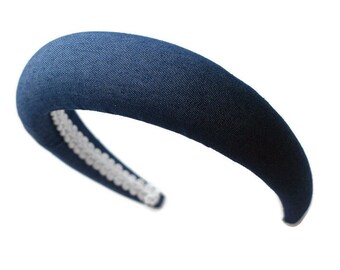 Gepolstertes Denim-Stirnband Mit Knoten – Stylisches Haar-Accessoire Für Damen, Bequem & Verstellbar