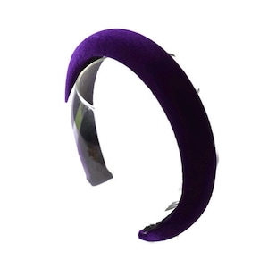 Cadbury Purple 2cm Plain Headband | Padded Velvet Hairband | Beautiful Everyday or Wedding Hair Accessory  | Alice Band | Gift for Her