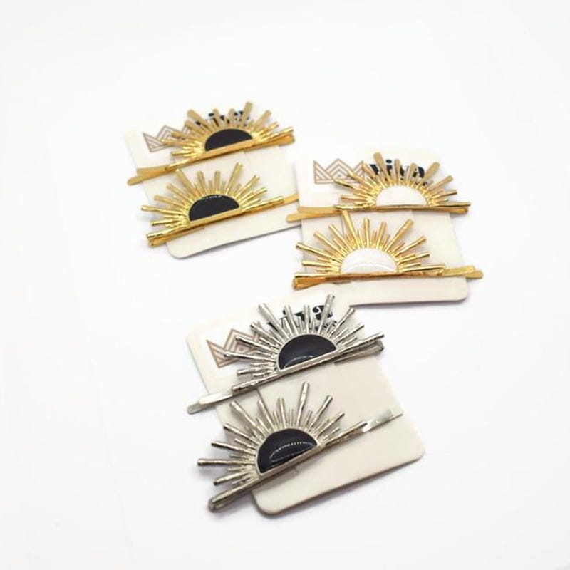 White - German Silver Hair Clip (Set of 2) 03