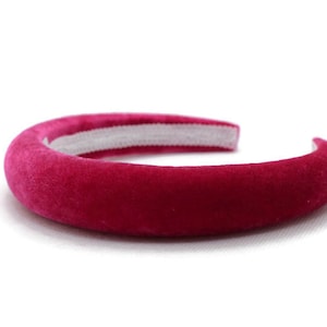 Hot Pink 2cm Plain Headband | Bright Fuchsia Padded Velvet Hairband | Beautiful Everyday/Wedding Hair Accessory  | Alice Band | Gift for Her