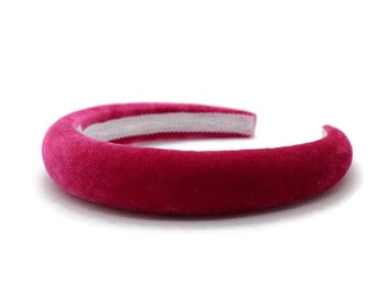 Hot Pink 2cm Plain Headband | Bright Fuchsia Padded Velvet Hairband | Beautiful Everyday/Wedding Hair Accessory  | Alice Band | Gift for Her