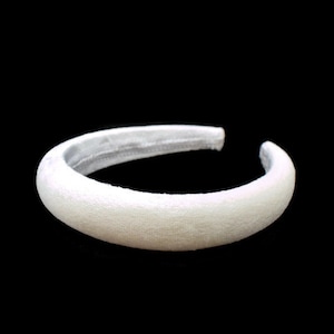 Cream 2cm Plain Headband | Ivory Padded Velvet Hairband | Beautiful Hair Accessory for both Everyday to Weddings  | Alice Band Hairpiece