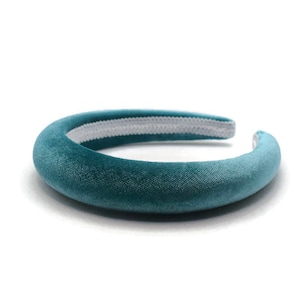 Aqua 2cm Plain Headband | Mint Seafoam Padded Velvet Hairband | Beautiful Everyday or Wedding Hair Accessory  | Alice Band | Gift for Her