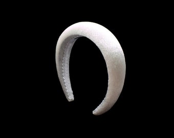 Cream 4cm Plain Headband | Ivory Extra Thick Padded Velvet Hairband | Beautiful Wedding Hair Accessory | Classic Style Puffy Hairpiece