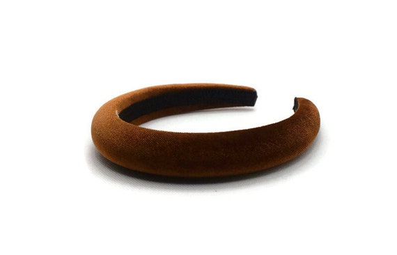 Tan Brown 2cm Plain Headband | Padded Velvet Hairband | Beautiful Everyday or Wedding Hair Accessory  | Neutral Alice Band | Gift for Her