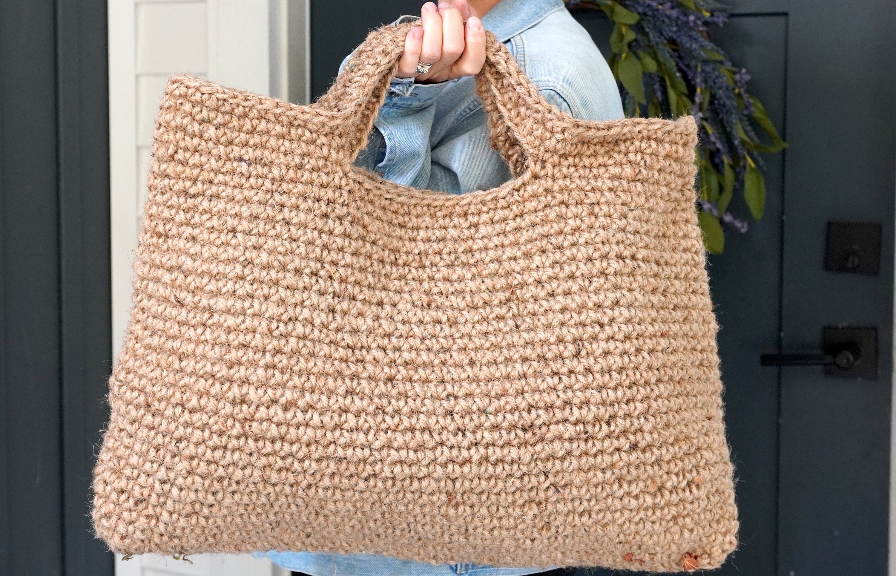 Large Jute Bag/crochet Jute Tote Bag Etsy UK