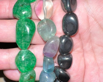 Tumbled Crystal Gemstone Bracelets