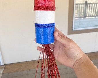 Patriotic Wreath Attachment, Fake Bomb Pop, Fake Rocket, Wreath Attachments, 4th of July Attachments, Fake Firework, Firework Attachments