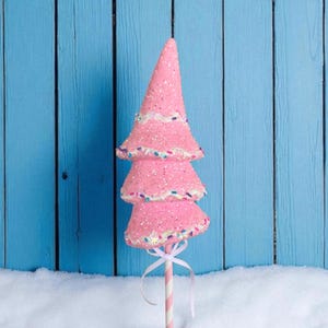 Pink Christmas Picks, Candyland Christmas Ornament, Pink Christmas Ornament, Pink Christmas Tree, Pastel Christmas Ornament, Pink Tree Pick