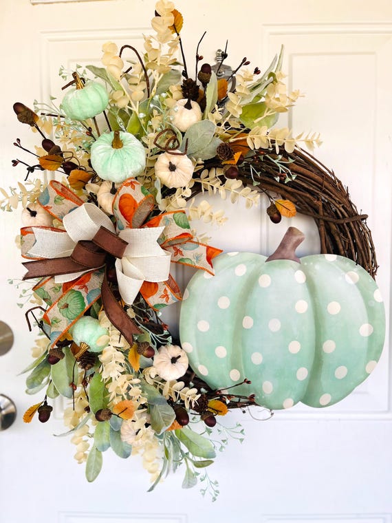 Fall Grapevine Wreath, Autumn Wreath, Fall Wreath, Muted Fall Decor, Fall Pumpkin Decor, Fall Floral Wreath, Floral Fall Decorations