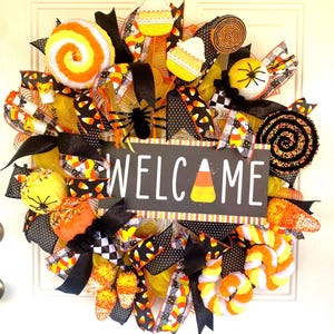 Guirlanda de milho doce, guirlanda de doces de Halloween, guirlanda de milho doce de Halloween, guirlanda de sorvete de Halloween, guirlanda de sorvete de milho doce, milho doce