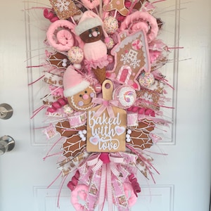 pinker Lebkuchenkranz, Lebkuchenkranz, pinker Weihnachtskranz, pinker Adventskranz, pinker Lebkuchenkranz, pinker Lebkuchenkranz