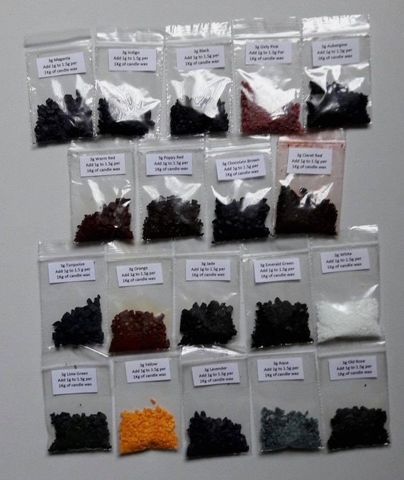 Candle Dye Chips Flakes 3g Highly Concentrated 3g Dyes 1.5kg to 3kg 20  Colours Candle Making Candle Dye Candle Wax 